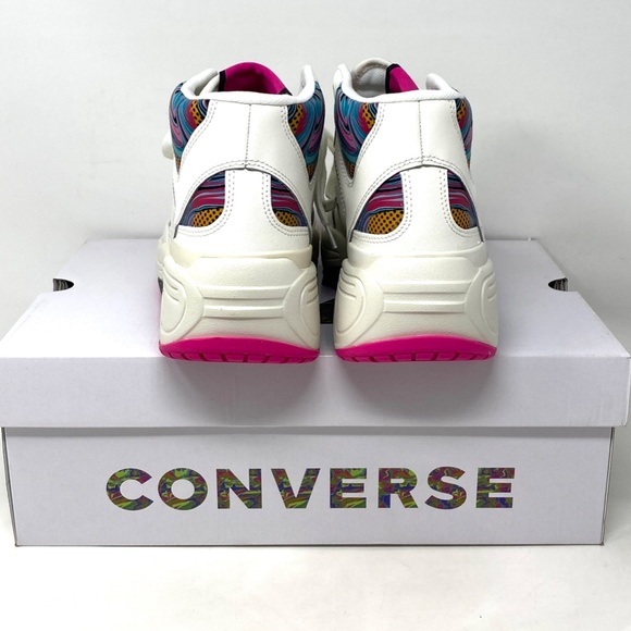 Converse Weapon CX Shoes Mid Top Pink White Leather Men Size Sneakers A00437C - Picture 7 of 10